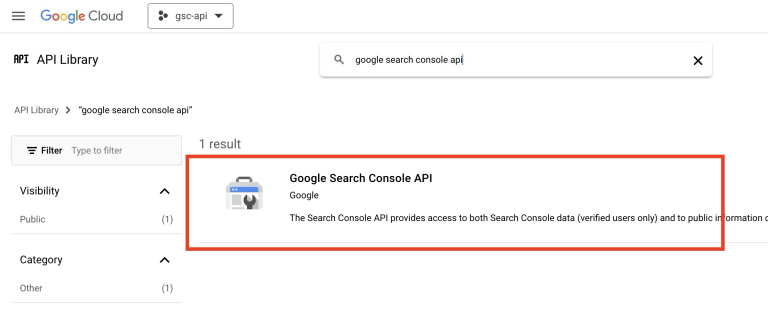 Search Console API詳細画面
